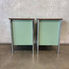 Vintage Mid Century Industrial Modern Sage Green Cabinets