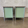 Vintage Mid Century Industrial Modern Sage Green Cabinets
