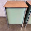 Vintage Mid Century Industrial Modern Sage Green Cabinets