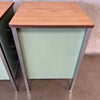 Vintage Mid Century Industrial Modern Sage Green Cabinets