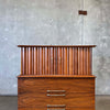 Mid Century Modern Highboy Dresser in Danish Walnut