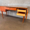 Vintage Desk From 1930s or 1940s by Gio Pantis Italy w/ Glass Top