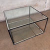 Metal Two-Tier Glass Top & Bottom Coffee/Side Table