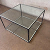 Metal Two-Tier Glass Top & Bottom Coffee/Side Table