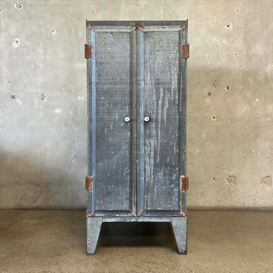 Vintage Dohrmann Hotel Supply Industrial Galvanized Steel Cabinet c. 1930-40s