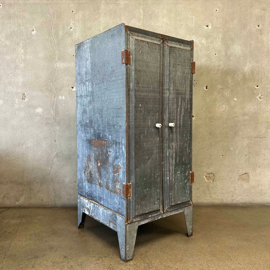 Vintage Dohrmann Hotel Supply Industrial Galvanized Steel Cabinet c. 1930-40s