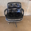 Vintage Mid Century Modern Office Chair By Knoll In Black Leather
