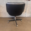 Vintage Mid Century Modern Office Chair By Knoll In Black Leather