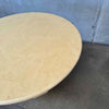 Vintage Beige Round Pedestal Marble Dining Table