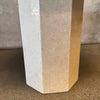 Vintage Beige Round Pedestal Marble Dining Table