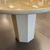 Vintage Beige Round Pedestal Marble Dining Table