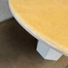 Vintage Beige Round Pedestal Marble Dining Table
