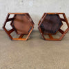 Mid Century Modern Pair of Hexagon Side Tables