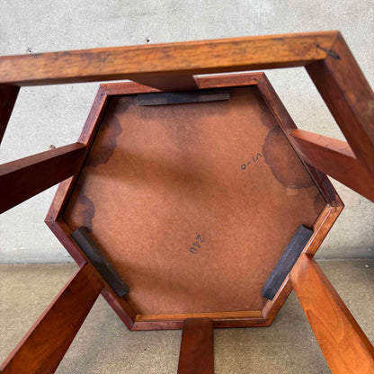Mid Century Modern Pair of Hexagon Side Tables