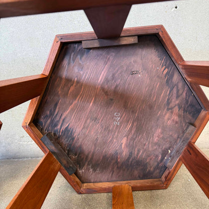 Mid Century Modern Pair of Hexagon Side Tables