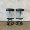 Vintage Post Modern Black Barstools