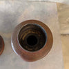 Pair of Antique Japanese Bronze & Enamel Lamp Bases / Candle Holders c. 1890–1920