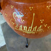 Vintage Mexican Folk Pottery Olla / Pot with Iron Stand c. 1950s