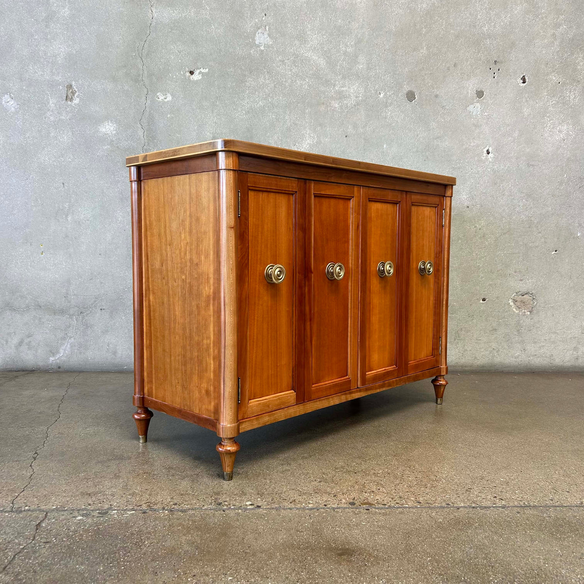 Mid Century Modern Natural Classic Cherry Wood Cabinet