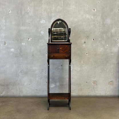 Antique Tiger Entry/Hall Stand w/Beveled Mirror