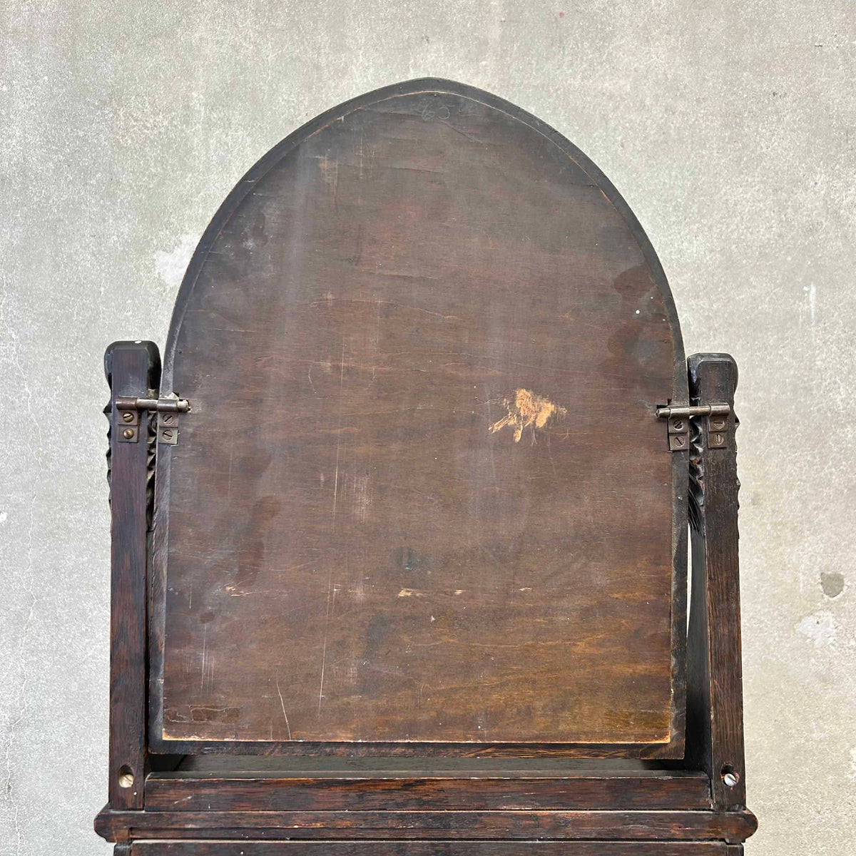 Antique Tiger Entry/Hall Stand w/Beveled Mirror