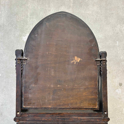 Antique Tiger Entry/Hall Stand w/Beveled Mirror