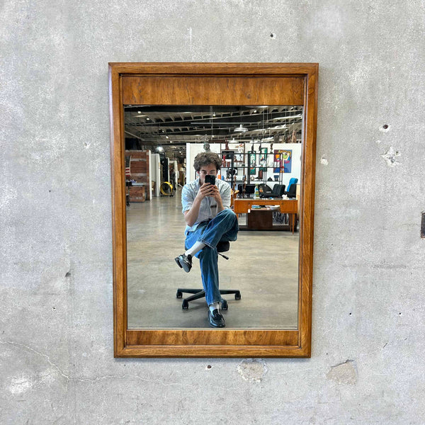 Vintage Drexel Wood Frame Wall Mirror