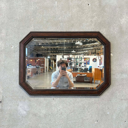 Vintage Oak Wood Framed Wall Mirror
