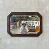 Vintage Oak Wood Framed Wall Mirror