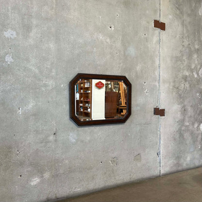 Vintage Oak Wood Framed Wall Mirror
