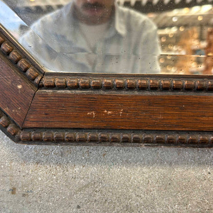 Vintage Oak Wood Framed Wall Mirror