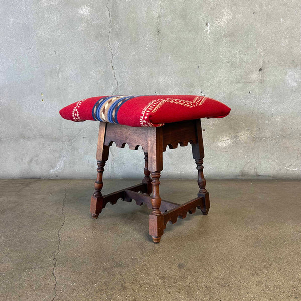 Mission Bench w/ Wood Carving