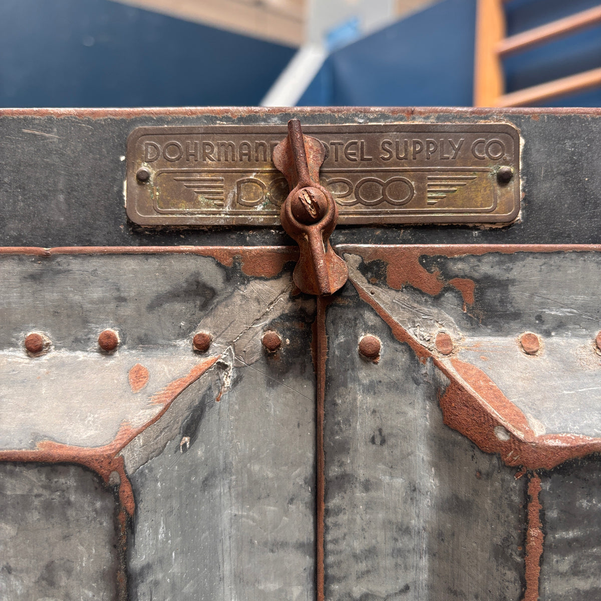 Vintage Dohrmann Hotel Supply Industrial Galvanized Steel Cabinet c. 1930-40s