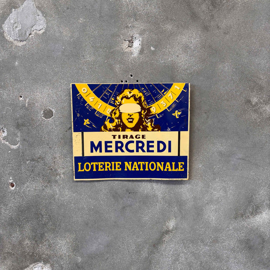 Vintage French Tin Lottery Sign