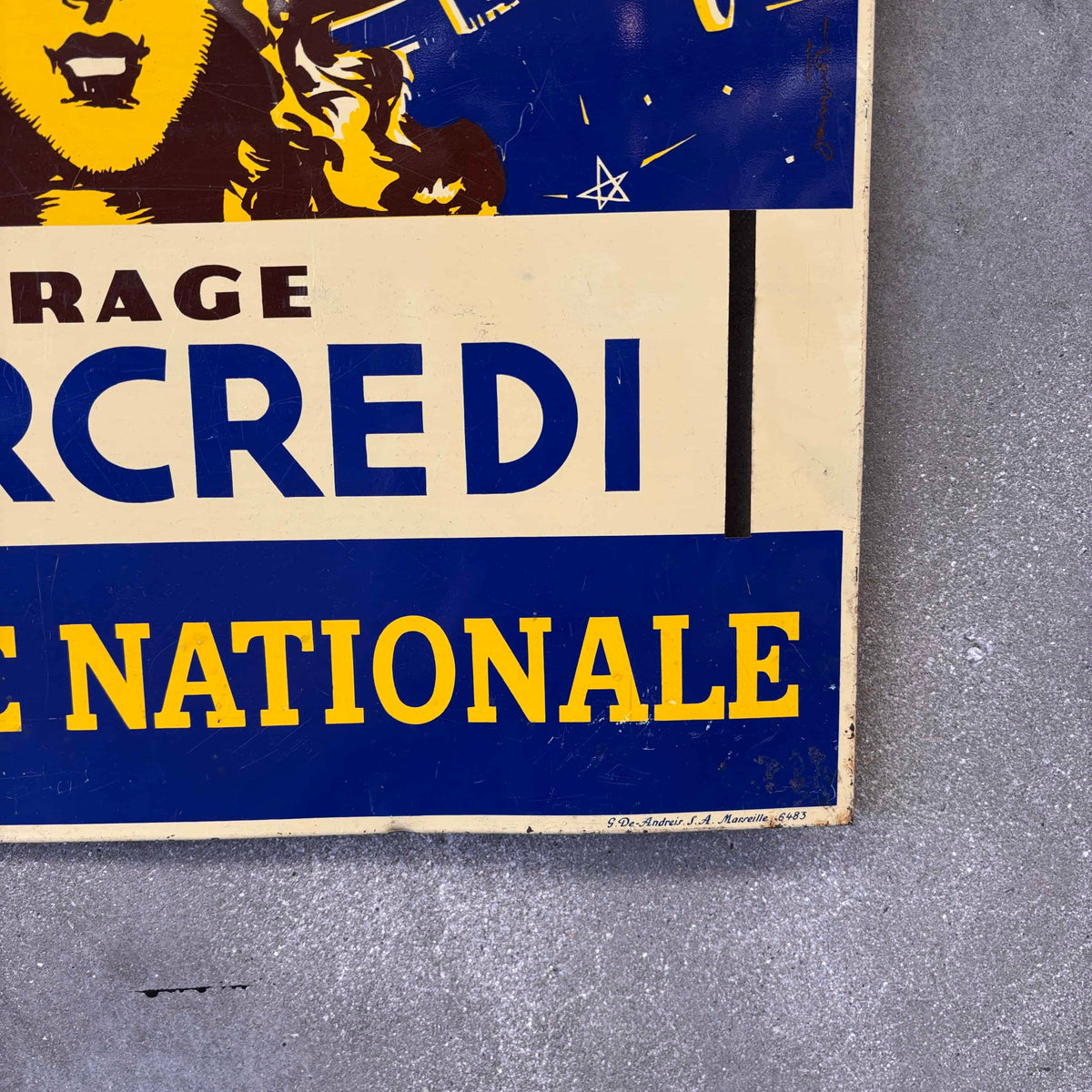 Vintage French Tin Lottery Sign