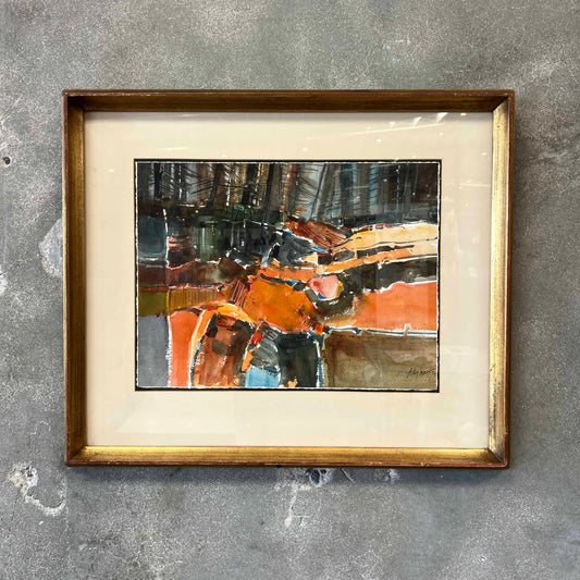 1970's Anton Weiss Watercolor in Frame