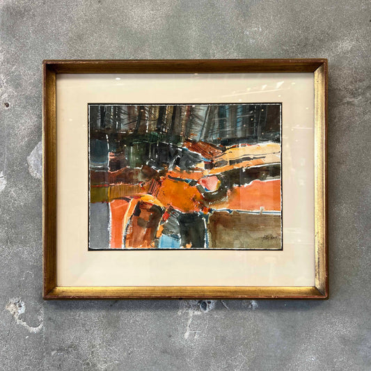 1970's Anton Weiss Watercolor in Frame
