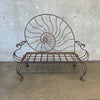 Vintage Coastal Nautilus Shell Wrought Iron Love Seat