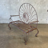 Vintage Coastal Nautilus Shell Wrought Iron Love Seat