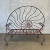 Vintage Coastal Nautilus Shell Wrought Iron Love Seat