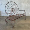 Vintage Coastal Nautilus Shell Wrought Iron Love Seat