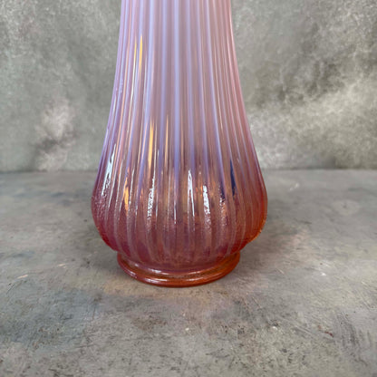 Vintage L.E. Smith Rare Pink Opalescent Vase