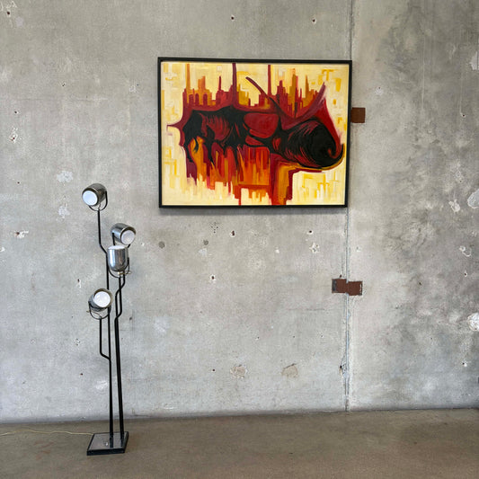 Mid Century Abstract Oil Painting "Bull"