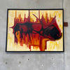 Mid Century Abstract Oil Painting "Bull"