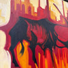 Mid Century Abstract Oil Painting "Bull"