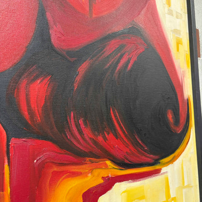 Mid Century Abstract Oil Painting "Bull"