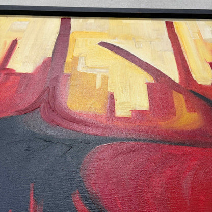Mid Century Abstract Oil Painting "Bull"