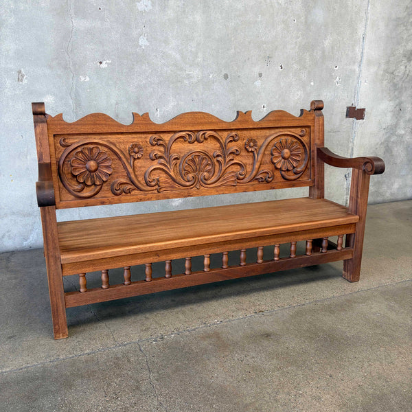 Carved Wood Bench