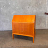 Vintage Scandinavian Secretary Desk w/ Three Drawers With Key