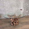 Burl Root Table With Glass